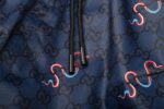GUCCI 海軍藍蛇紋Logo短褲古馳精品仿製GG印花五分褲