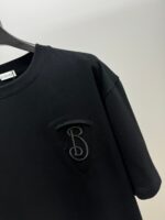 Burberry黑色短袖推薦簡約百搭Logo T恤一比一精品仿製高磅純棉上衣