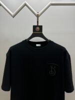 Burberry黑色短袖推薦簡約百搭Logo T恤一比一精品仿製高磅純棉上衣