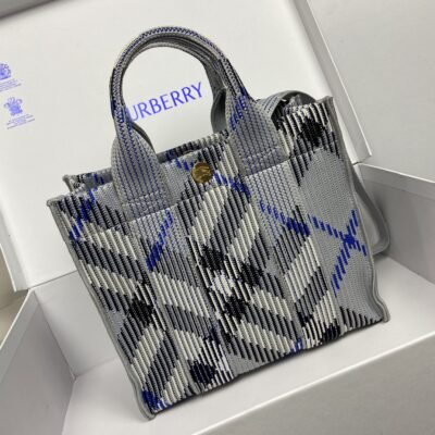 復刻burberry巴寶莉意大利針織格紋托特包