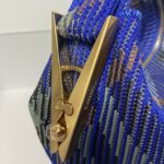 高仿精品burberry巴寶莉意大利針織格紋紫色飯盒包