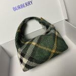 頂級burberry巴寶莉意大利針織格紋綠色飯盒包