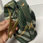 頂級burberry巴寶莉意大利針織格紋綠色飯盒包
