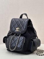 復刻chanel香奈兒新款黑色雙肩包後背AS5484