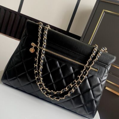 Chanel 原單精品仿製 雙C壓紋翻蓋肩背包 菱格牛皮經典款AS58608