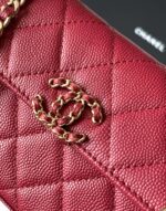 Chanel 頂級原單 Mini菱格手提小包 酒紅色鏈條翻蓋斜背包