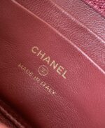 Chanel 頂級原單 Mini菱格手提小包 酒紅色鏈條翻蓋斜背包