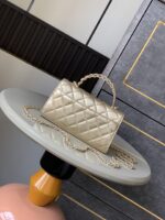 香奈兒 mini 手提包 金色｜限量復刻款 金屬感小香包