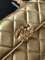 香奈兒 mini 手提包 金色｜限量復刻款 金屬感小香包