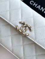 香奈兒 mini top handle 奶油白｜精品仿製 菱格手提鍊條包
