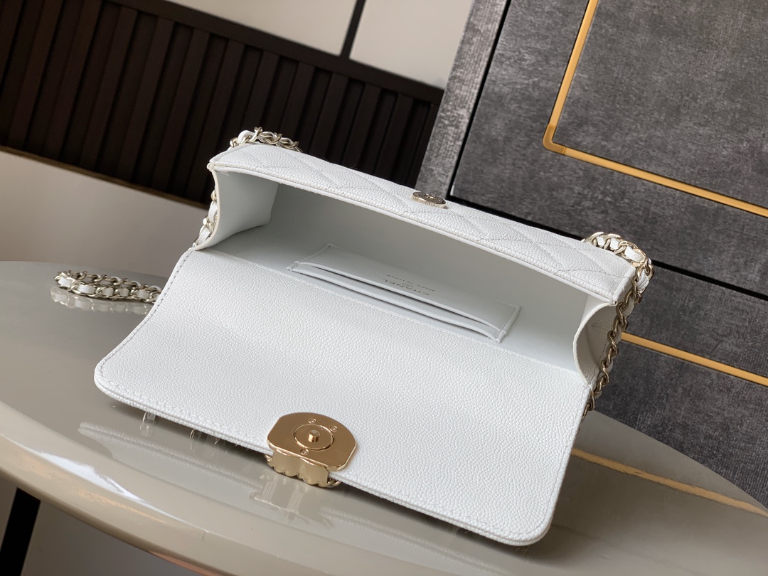 香奈兒 mini top handle 奶油白|精品仿製 菱格手提鍊條包