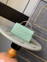 香奈兒 mini top handle 薄荷綠｜一比一高仿 小香手提斜背包