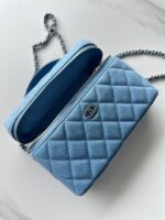 香奈兒 Vanity Case 牛仔冰藍｜高仿復刻 手提斜背兩用包