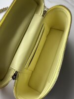 香奈兒 Vanity Case 香檸黃手提斜背包高仿精品 荔枝皮革
