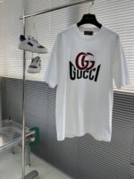 GUCCI GG雙色Logo白T古馳原單高磅短袖T恤精品復刻百搭潮流款