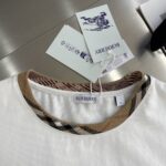 Burberry 經典格紋圓領T恤白色簡約百搭高仿精品原單短袖