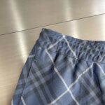 Burberry 淺藍格紋短褲夏季男士休閒褲精品一比一復刻
