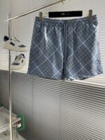 Burberry 淺藍格紋短褲夏季男士休閒褲精品一比一復刻