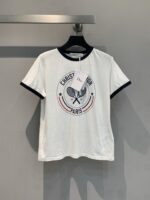 Dior 迪奧復刻版春夏撞色短袖T恤 字母印花設計1947經典元素棉麻上衣