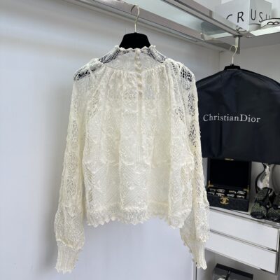Dior 迪奧復刻版蕾絲上衣 限量法式浪漫 杏色內搭吊帶設計感超仙