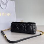 Dior 迪奧高仿 Caro 黑色羊皮金扣鏈條包
