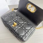 Dior 迪奧高仿 Caro 黑色羊皮金扣鏈條包