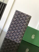 高仿錢包GOYARD戈雅深藍色兩折長夾