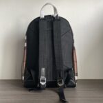 Burberry 深棕格紋後背包尼龍拼皮款英倫風精品復刻版