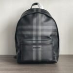 Burberry 黑灰格紋後背包防潑水大容量包 英倫精品復刻