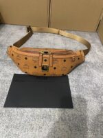 MCM Stark Visetos 棕色經典印花腰包頂級復刻秋冬新款斜背包迷你