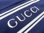 GUCCI 雙條紋運動短褲古馳高仿A貨深藍彈性休閒短褲