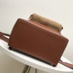 Burberry格紋帆布拼皮後背包頂級英倫風百搭書包8011155