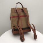 Burberry格紋帆布拼皮後背包頂級英倫風百搭書包8011155