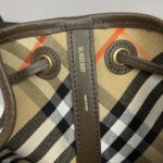Burberry格紋束口水桶包復刻版一比一高仿女用肩背包
