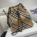 Burberry格紋束口水桶包復刻版一比一高仿女用肩背包
