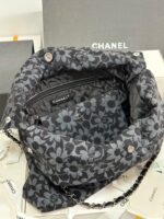 香奈兒 AS3261花卉刺繡印花垃圾袋中號肩背包可拆肩帶復古風高仿精品