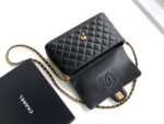 Chanel春夏黑金Kelly包復古金屬底釘設計高端復刻款