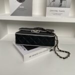 Chanel熊貓系列小羊皮菱格包精品高仿AS5150黑白拼色鏈條包