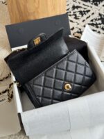Chanel雙鏈條方胖子菱格紋魚子醬牛皮包精品仿製人氣款AS5239