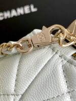 CHANEL 精品仿製冰川藍金屬手提包 鏈條斜背可肩背菱格包