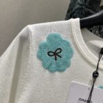CHANEL A貨花朵刺繡針織上衣 夏季新款雙C圖騰 典雅細節質感爆棚