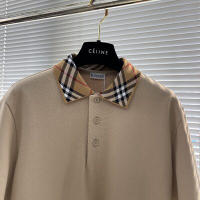 英倫經典Burberry 格紋領Polo衫修身剪裁頂級原單精品一比一