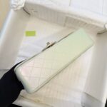 香奈兒 AS1112 CF鏈條包珠光白粉金代購級精品原廠皮羊皮翻蓋包