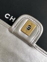 CHANEL 香奈兒原單貨CF編織鏈條包 銀色秀場新款 菱格小香包AS4797
