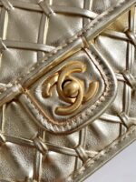 CHANEL 香奈兒復刻CF編織鏈條包金色秀場新款菱格小香包AS4797