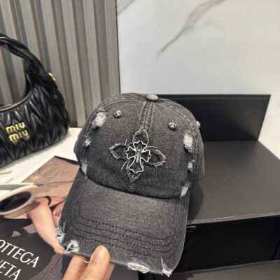 頂級克羅心Chrome Hearts黑色牛仔棒球帽25新款十字架刺繡中性休閒帽