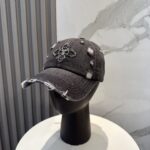 頂級克羅心Chrome Hearts黑色牛仔棒球帽25新款十字架刺繡中性休閒帽