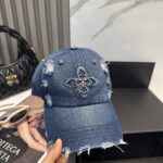 高版本克羅心Chrome Hearts牛仔棒球帽25新款十字架刺繡中性休閒帽