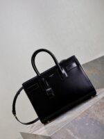 Saint Laurent高仿手提包378299款經典黑色光面皮革