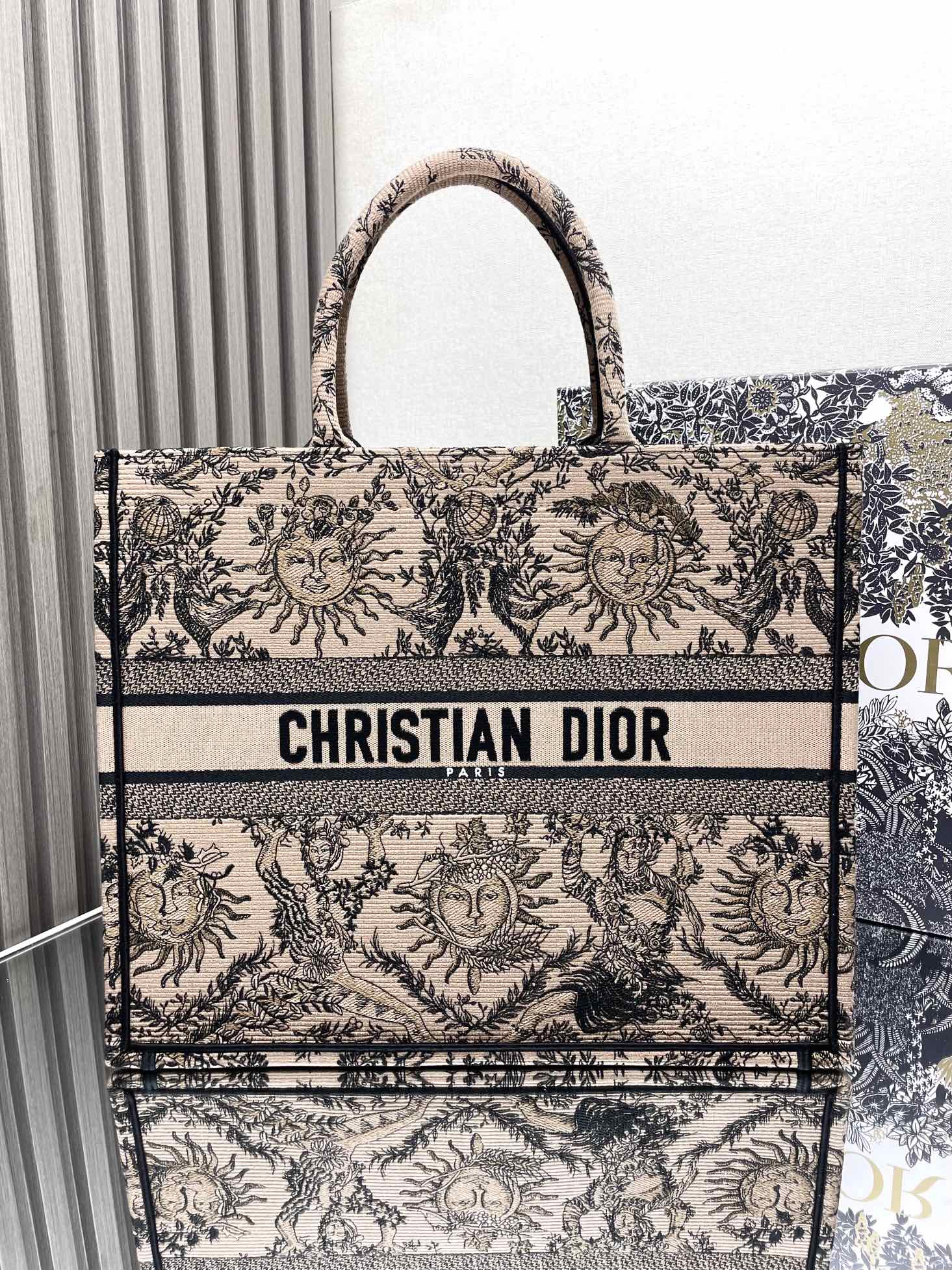 Dior 迪奧頂級原單 Book Tote 粉膚星座刺繡托特包